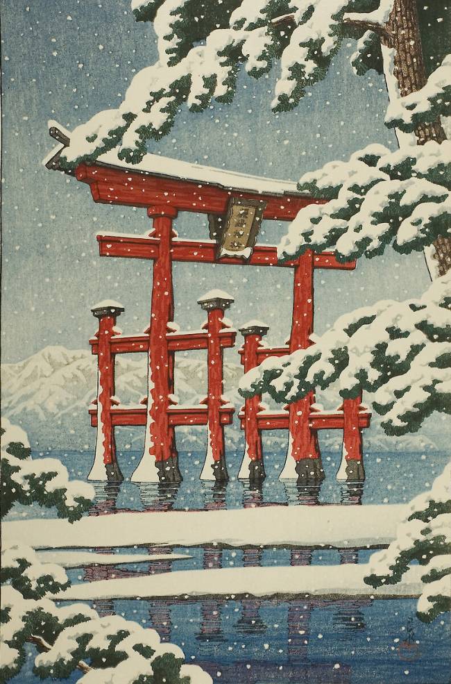 Miyajima in Snow Hasui Kawase