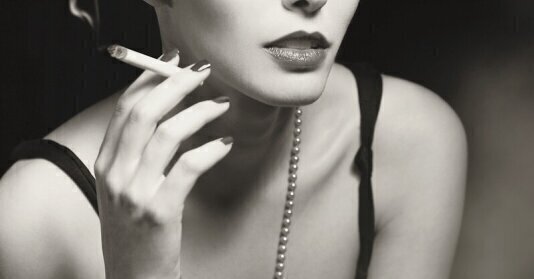 cigarette femme Jeune femme fumant une cigarette by anonymous – Art print, wall art,  posters and framed art
