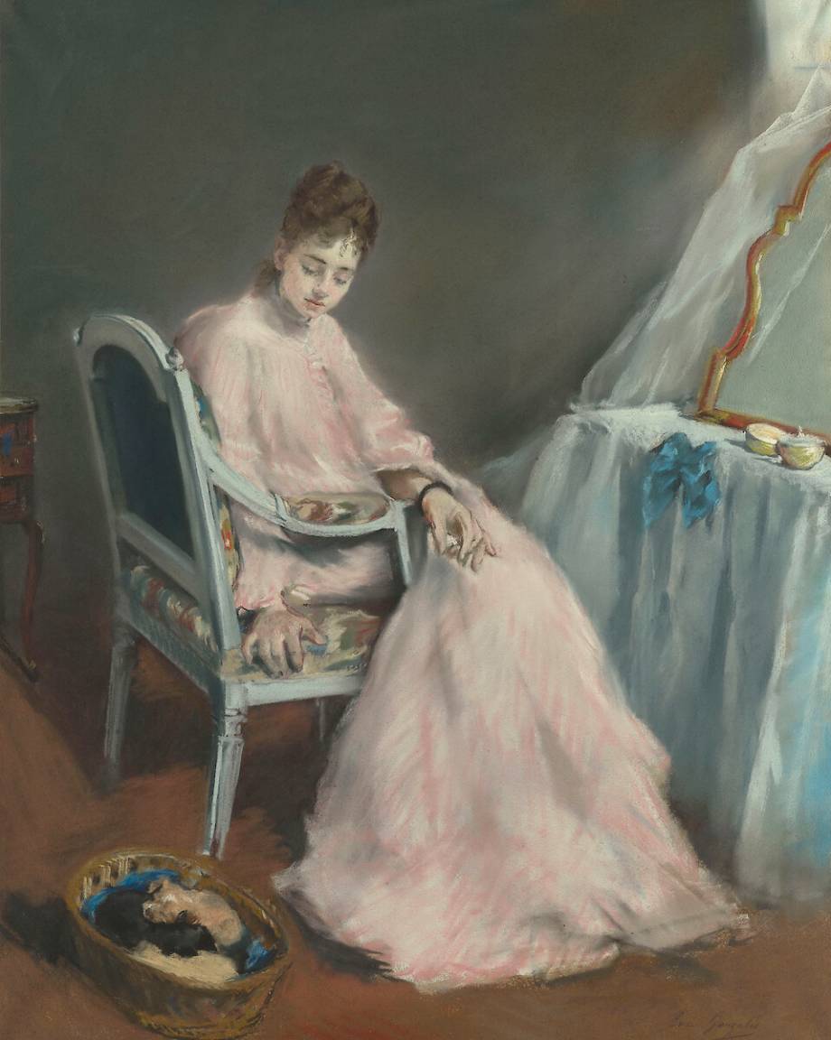 Eva Gonzalès, La matinée rose, 1874, Musee d'Orsay, Paris, France.