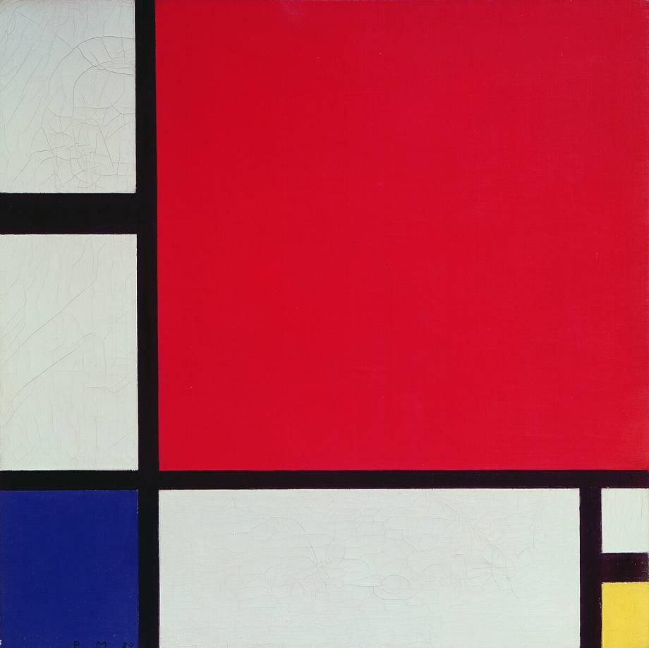 Piet Mondrian Pillow Case - Musart on Pillows - Composition with Yellow,  Blue and Red (1937â€“42) - Multi