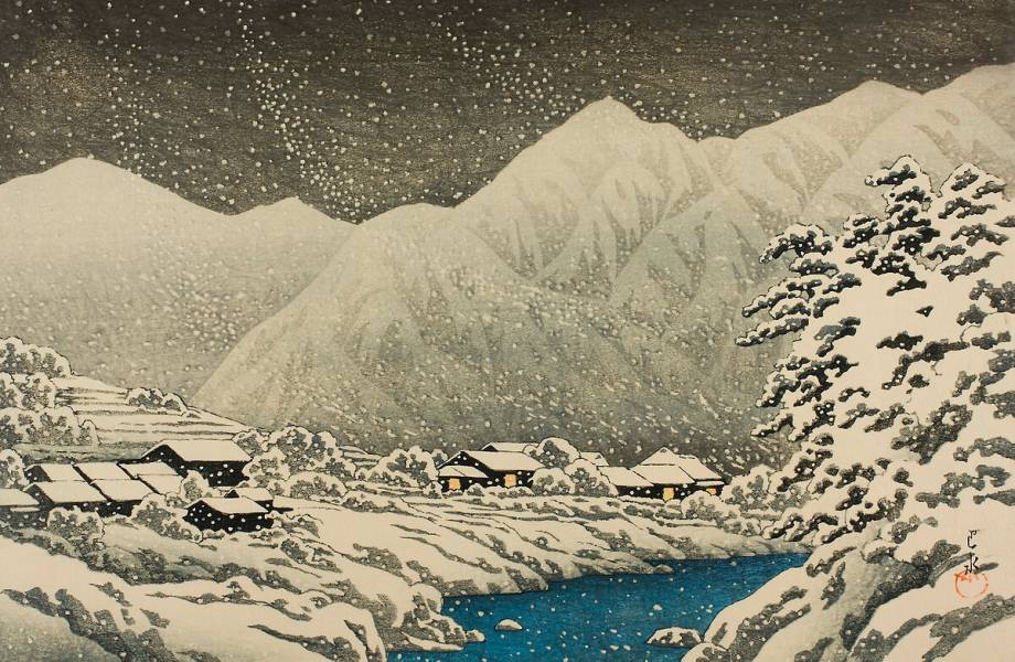 Snowy landscape, 1924 by Hasui Kawase – Art print, wall art