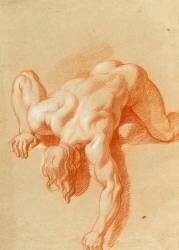 Homme nu, renversé (Charles Le Brun) - Muzeo.com