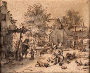 Scène villageoise (Adrien van Ostade) - Muzeo.com