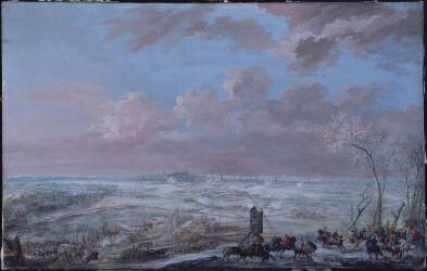 Siège de Bruxelles sous la neige par le maréchal de Saxe du 7 au 20 février 1746 (Louis Nicolas van Blarenberghe) - Muzeo.com