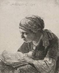 Woman Reading (Rembrandt) - Muzeo.com