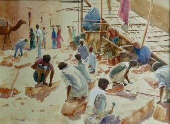 Rebuilding the ramparts - stonecutters (Wilson Clive) - Muzeo.com