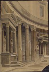 Album d'Italie, antiquités de Rome. Panthéon, vue de l'intérieur (Louis Boitte) - Muzeo.com
