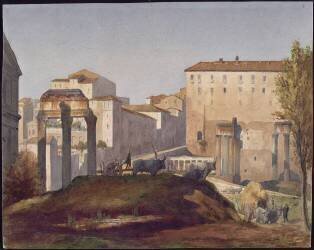 Album d'Italie, antiquités de Rome. Forum et Palatin. Vue du Forum du côté du Tabularium (Louis Boitte) - Muzeo.com
