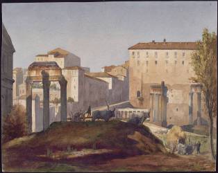 Album d'Italie, antiquités de Rome. Forum et Palatin. Vue du Forum du côté du Tabularium (Louis Boitte) - Muzeo.com