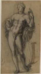 Apollon nu, debout, accoudé sur une lyre (Toussaint Dubreuil) - Muzeo.com