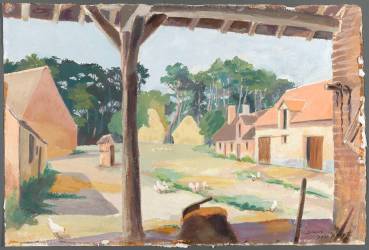 Cour de la ferme les Basses-Brosses à Vouzon (Loir-et-Cher) (anonymous) - Muzeo.com