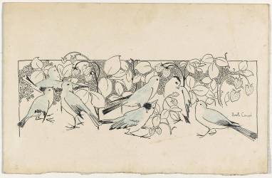 Revue des Arts Décoratifs : frise d'oiseaux sur fond de fraises (Emile Causé) - Muzeo.com