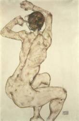 A Crouching Nude (Egon Schiele) - Muzeo.com