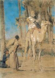 Algérienne et chameliers (Gustave Guillaumet) - Muzeo.com