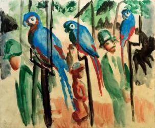At the parrots (August Macke) - Muzeo.com