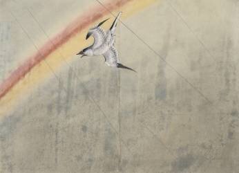 Bird flying (Hokusai) - Muzeo.com