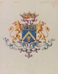 Blason aux armes de la famille de Ravinel (Emile Gallé) - Muzeo.com