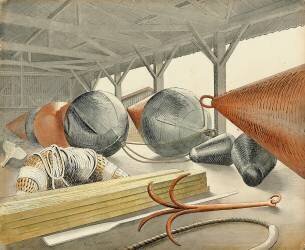 Buoys and Grappling Hook (Eric Ravilious) - Muzeo.com