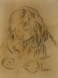 Child Sewing (Auguste Renoir) - Muzeo.com