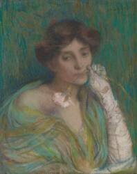 Femme à l'oeillet (Edmond Aman-Jean) - Muzeo.com