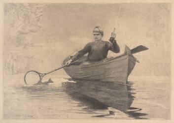Fly Fishing, Saranac (Winslow Homer) - Muzeo.com