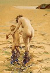 Her First Dip (Anders Zorn) - Muzeo.com