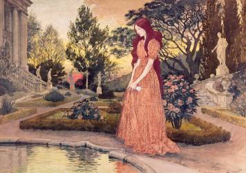 Jeune fille dans un jardin (Eugène Grasset) - Muzeo.com