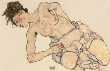 Kneider weiblicher halbakt (Egon Schiele) - Muzeo.com