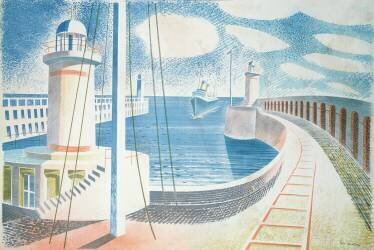 Newhaven Harbour (Eric Ravilious) - Muzeo.com