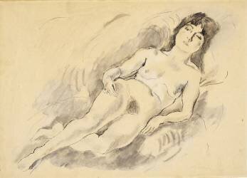 Reclining Nude (Jules Pascin) - Muzeo.com