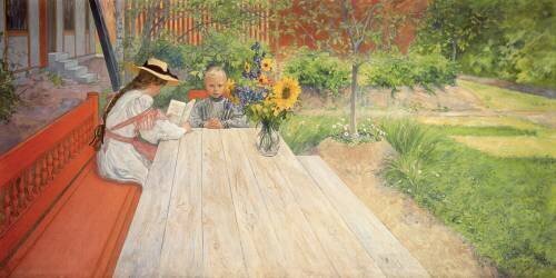 The First Lesson (Carl Larsson) - Muzeo.com