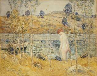 The River Bank (Childe Hassam) - Muzeo.com