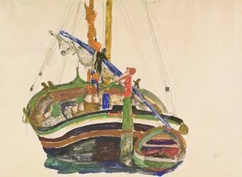 Trieste Fishing Boat (Egon Schiele) - Muzeo.com