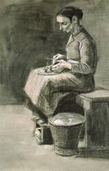 Woman peeling potatoes (Vincent van Gogh) - Muzeo.com