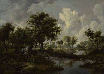 A Wooded Landscape (Meindert Hobbema) - Muzeo.com
