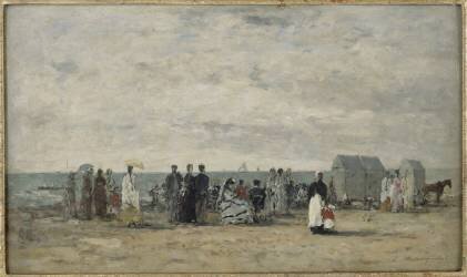 Baigneurs sur la plage de Trouville (Eugène Boudin) - Muzeo.com