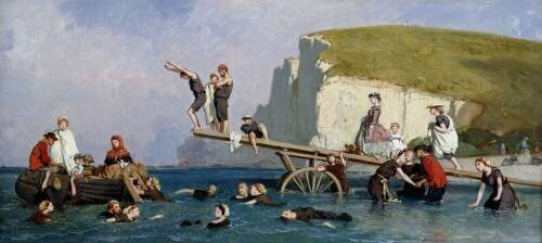 Bathing at Etretat (Eugène Lepoittevin) - Muzeo.com