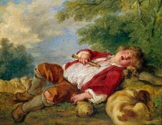 Berger endormi (François Boucher) - Muzeo.com