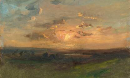 Ciel rose, esquisse (Paul Huet) - Muzeo.com