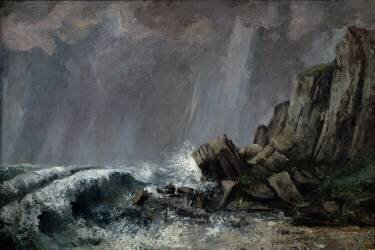 Downpour at Etretat (Gustave Courbet) - Muzeo.com