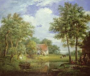 Dutch Farm Scene (Carel Lodewijk Hansen) - Muzeo.com