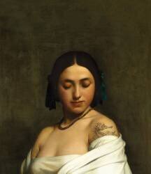 Etude florentine ou jeune fille en buste les yeux baissés (Hippolyte Flandrin) - Muzeo.com