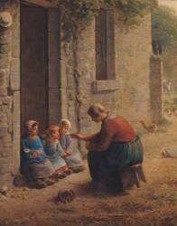 Feeding the Young (Jean-François Millet) - Muzeo.com