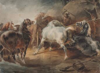 Fighting Horses (Théodore Géricault) - Muzeo.com