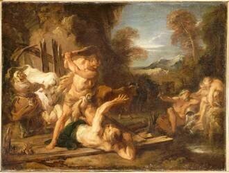 Hercule assommant Cacus (François Lemoyne) - Muzeo.com