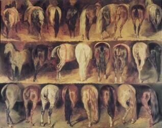 Horses' Hindquarters (Théodore Géricault) - Muzeo.com