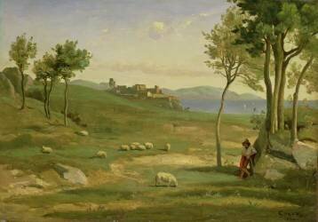 Italian Landscape (Jean-Baptiste Camille Corot) - Muzeo.com