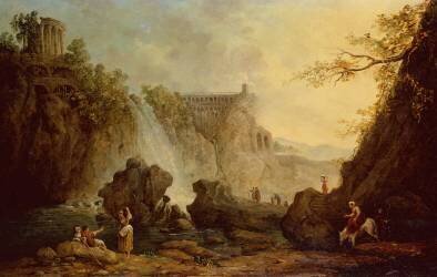 Landscape with Waterfall (Hubert Robert) - Muzeo.com