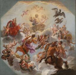 Le char de Jupiter entre la Justice et la Piété (Noël-Nicolas Coypel) - Muzeo.com