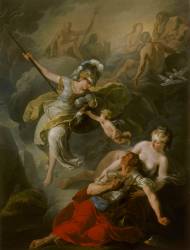 Le combat de Minerve et de Mars (Joseph Benoît Suvée) - Muzeo.com